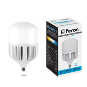 лампа светодиодная feron e27-e40 120w 6400k матовая lb-65 38197