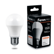 лампа светодиодная feron pro e27 7w 6400k матовая lb-1007 38025