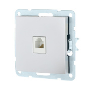 розетка телефонная rj-12 lk studio lk60 серебристый металлик 865503-1