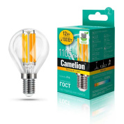 лампа светодиодная camelion e14 12w 3000k led12-g45-fl/830/e14 13712