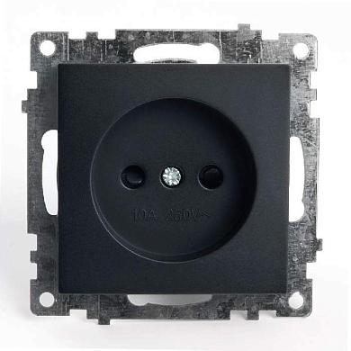 розетка 2p stekker катрин со шторками черный gls10-7109-05 39609