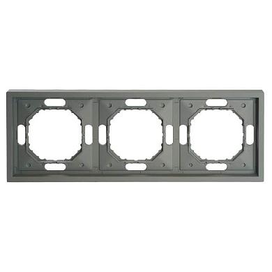 рамка stekker, pfr00-5003-10  3-местная, серия эмили, платиново-серый, soft touch 49964