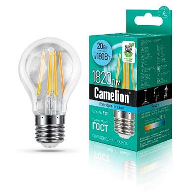 лампа светодиодная camelion e27 20w 4500k led20-a60-fl/845/e27 13719