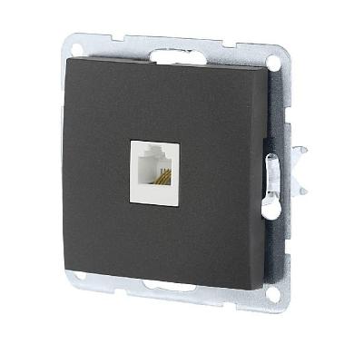 розетка телефонная rj-12 lk studio lk60 черный бархат 865508-1