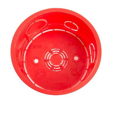 коробка монтажная для сплошных стен, с крышкой, d80*40мм stekker ebx30-01-1-20-80, красный