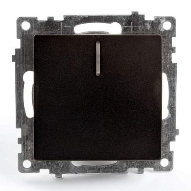 выключатель одноклавишный stekker катрин с подсветкой черный gls10-7101-05 39605