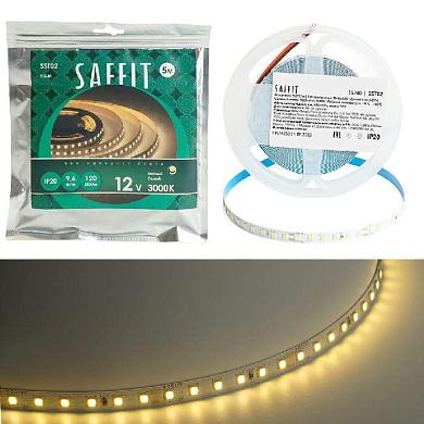 светодиодная лента saffit 9,6w/m 120led/m 2835smd теплый белый 5м sst02 55240