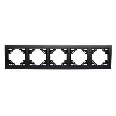 рамка 5-постовая stekker эрна черный pfr00-9005-03 39622