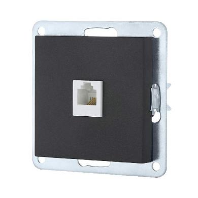 розетка телефонная rj-12 lk studio lk80 черный бархат 845508-1