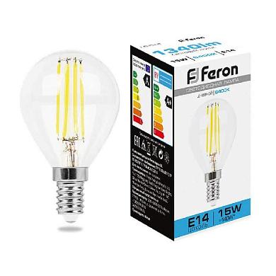 лампа светодиодная feron lb-515 шарик e14 15w 6400k 38251