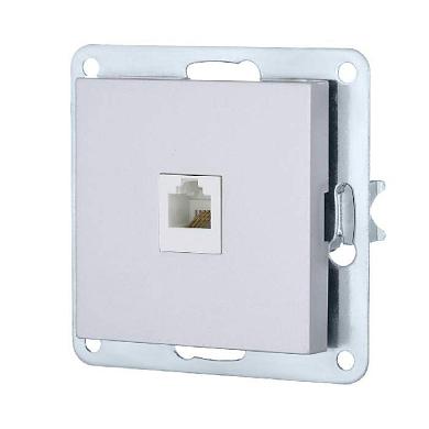розетка телефонная rj-12 lk studio lk80 серебристый металлик 845503-1