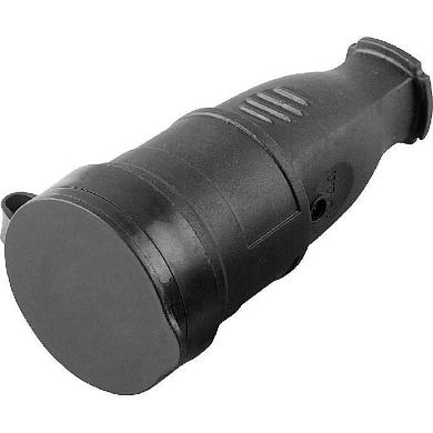 розетка переносная 2p+pe stekker одри с крышкой черный rst16-21-44 32751