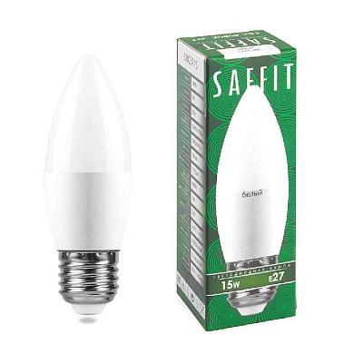 лампа светодиодная saffit e27 15w 4000k матовая sbc3715 55206