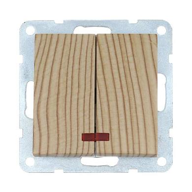 выключатель lk studio 2-кл., с индикаторами (схема 5l) 16 a, 250 b (сосна) lk60 861225-1