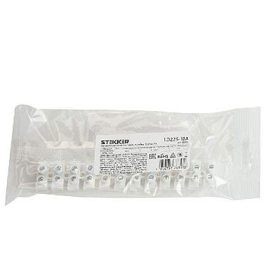 колодка клеммная винтовая stekker, линейка 12 штук, полипропилен, ld226-10a diy