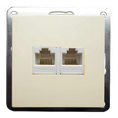 розетка lk studio телефонная двойная 2хrj-11 с накладкой (бежевый) lk60 865601-1