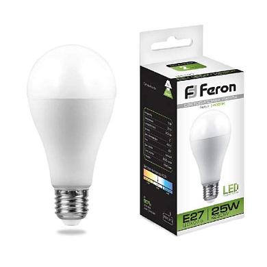 лампа светодиодная feron e27 25w 4000k шар матовая lb-100 25791