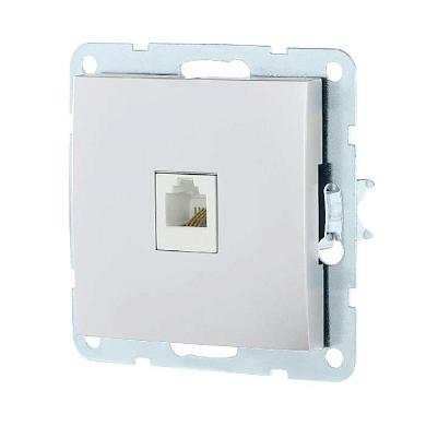 розетка телефонная rj-12 lk studio lk60 серебристый металлик 865503-1