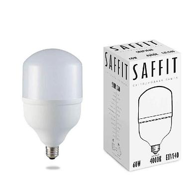 лампа светодиодная saffit e27-e40 60w 4000k цилиндр матовая sbhp1060 55096