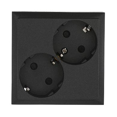 розетка lk studio двойная с з/к, со шторками (черный бархат) lk60 863508-1