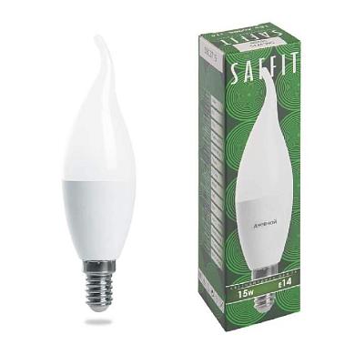 лампа светодиодная saffit e14 15w 6400k матовая sbc3715 55208