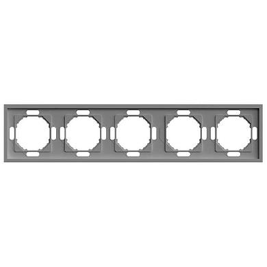 рамка stekker, pfr00-5005-10 5-местная, серия эмили, платиново-серый, soft touch 49966