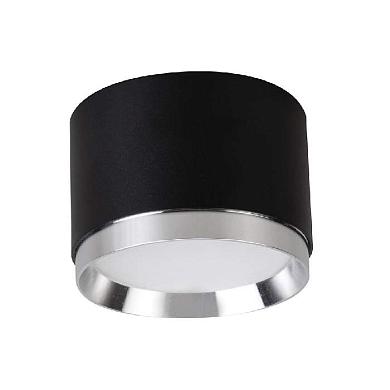светильник потолочный feron barrel duet hl459 12w, 230v,gx53, черный + хром ip20