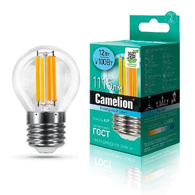 лампа светодиодная camelion e27 12w 4500k led12-g45-fl/845/e27 13715